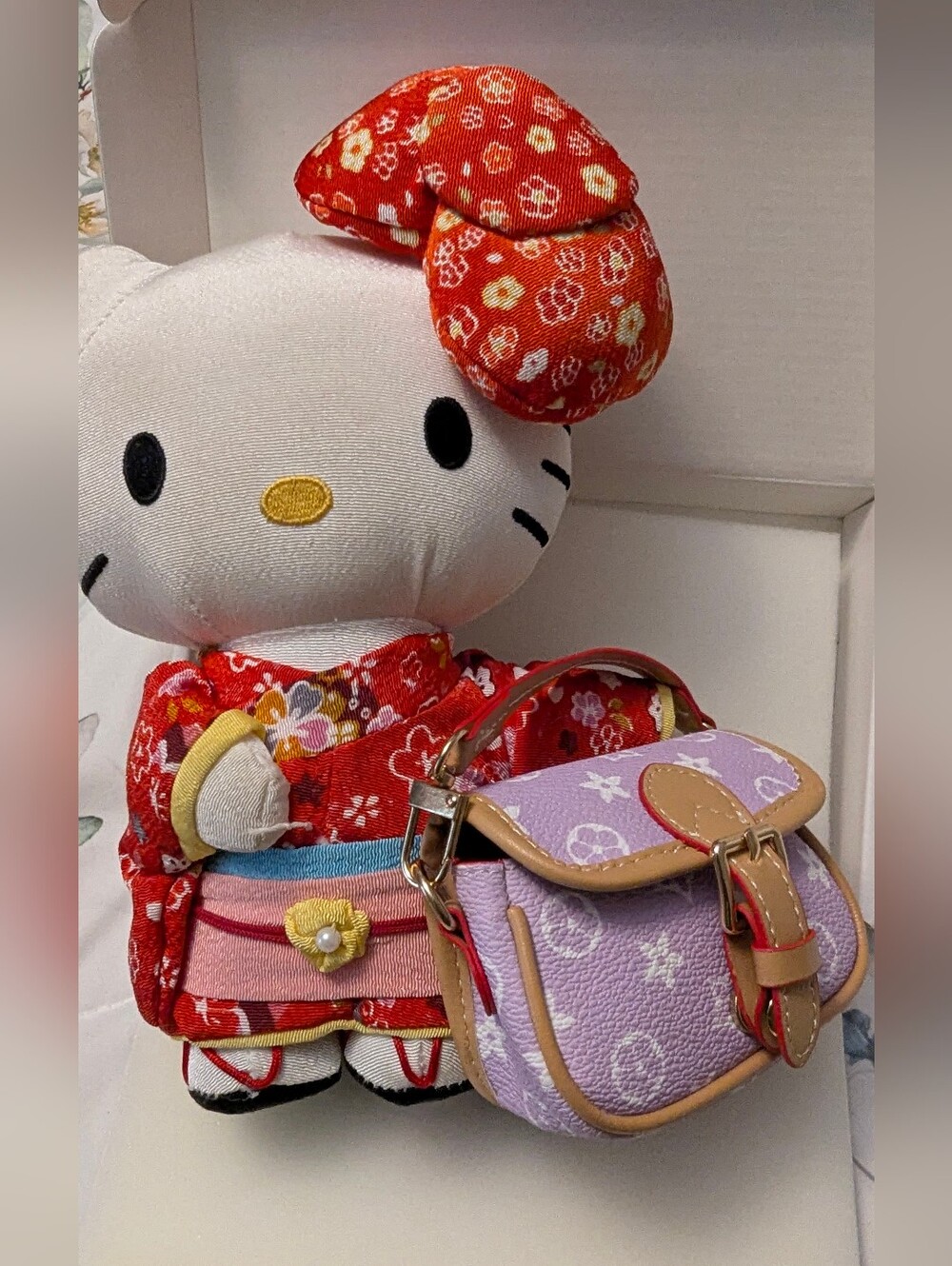 Tiny Charm: Lavender Mini Crossbody w/Tan Trim